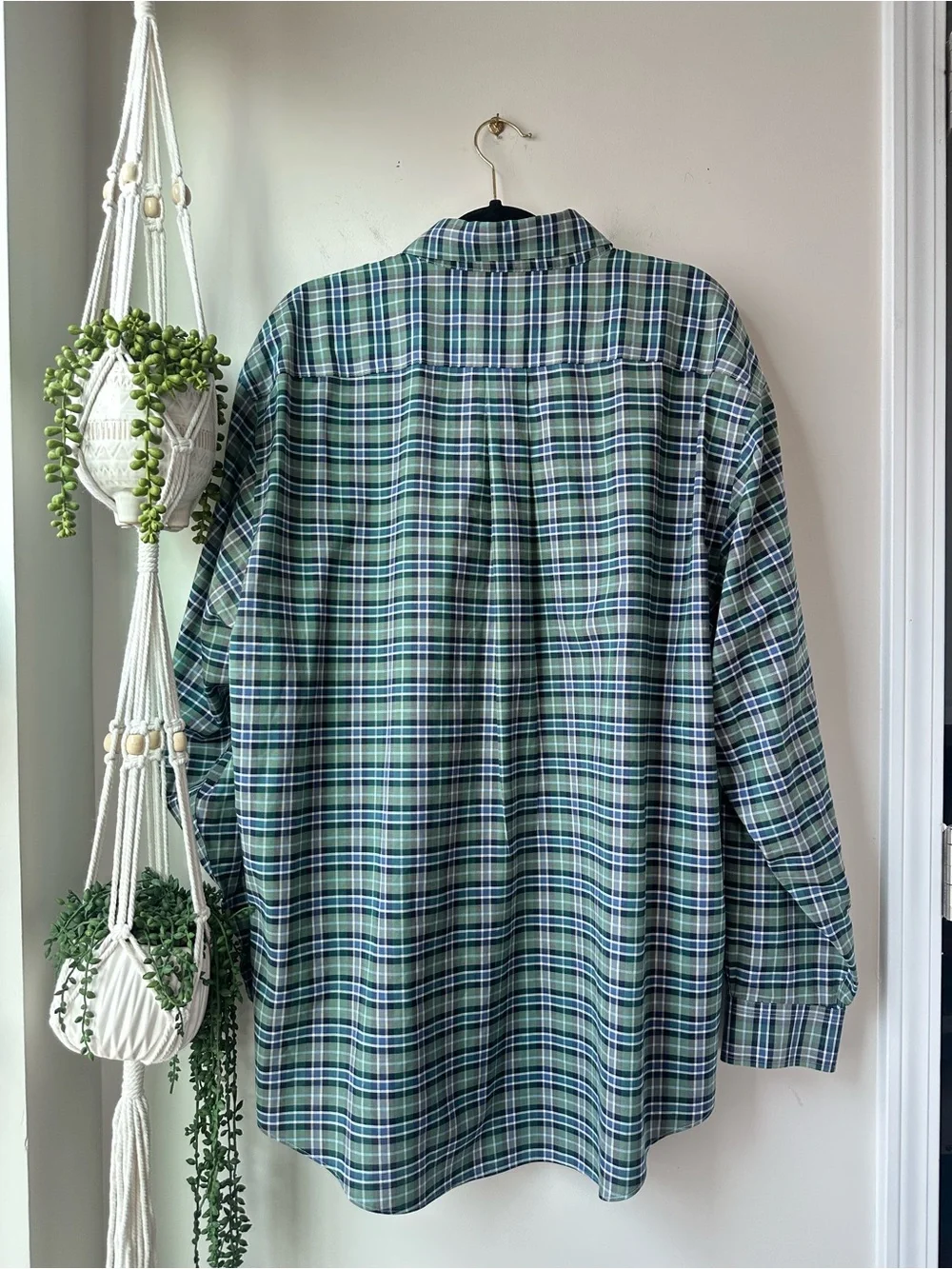 Brooks Brothers Green and Blue Plaid Button-Down Shirt